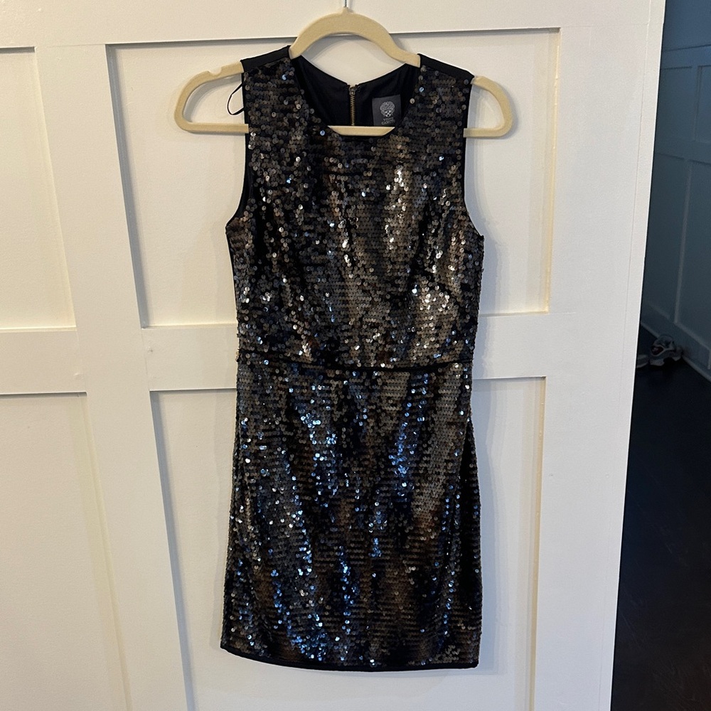 Black/Brown Sequin Sleeveless Dress